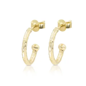 Textured Gold Hoops - Small