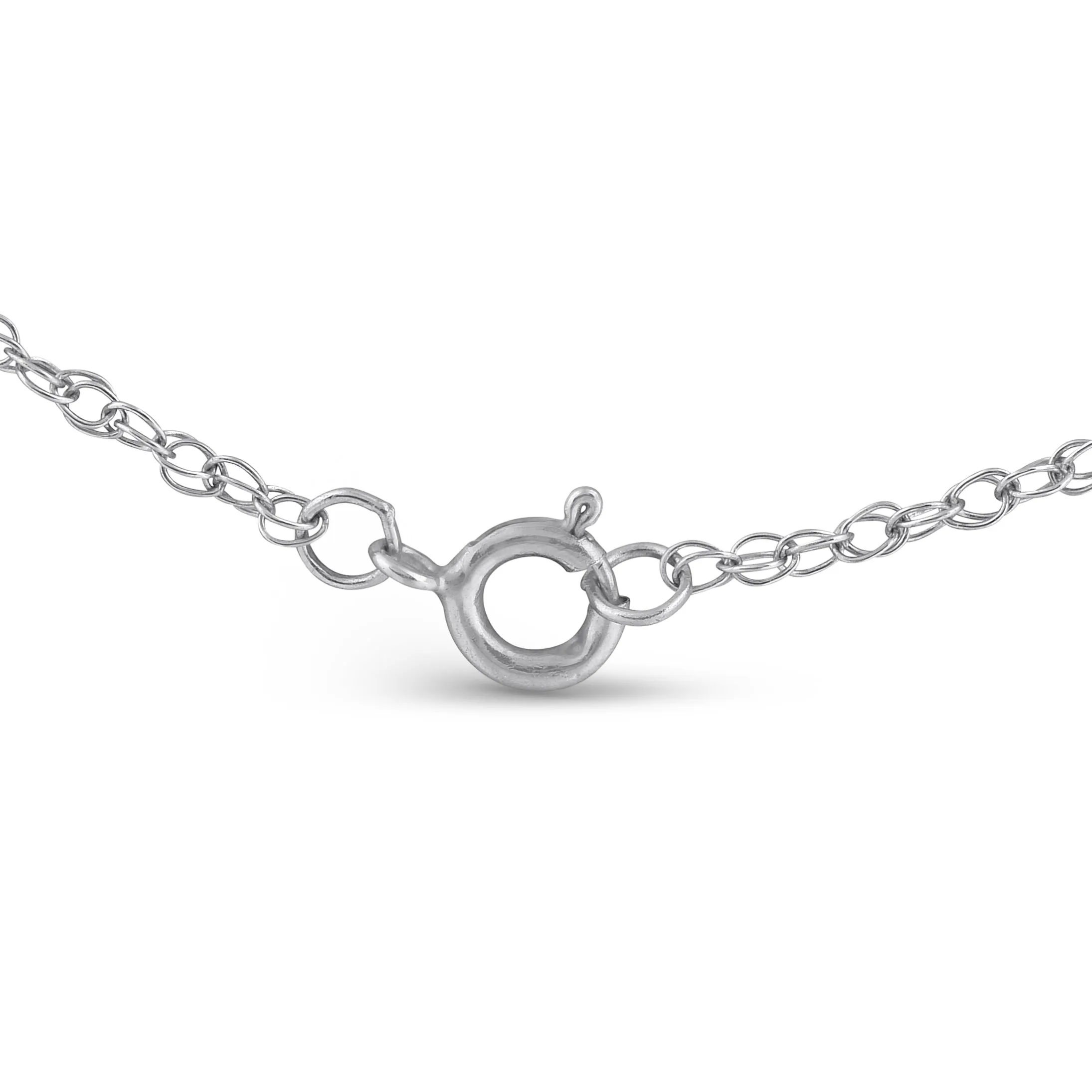 1 Ct Halo Diamond Pendant Necklace 18" 14k White Gold