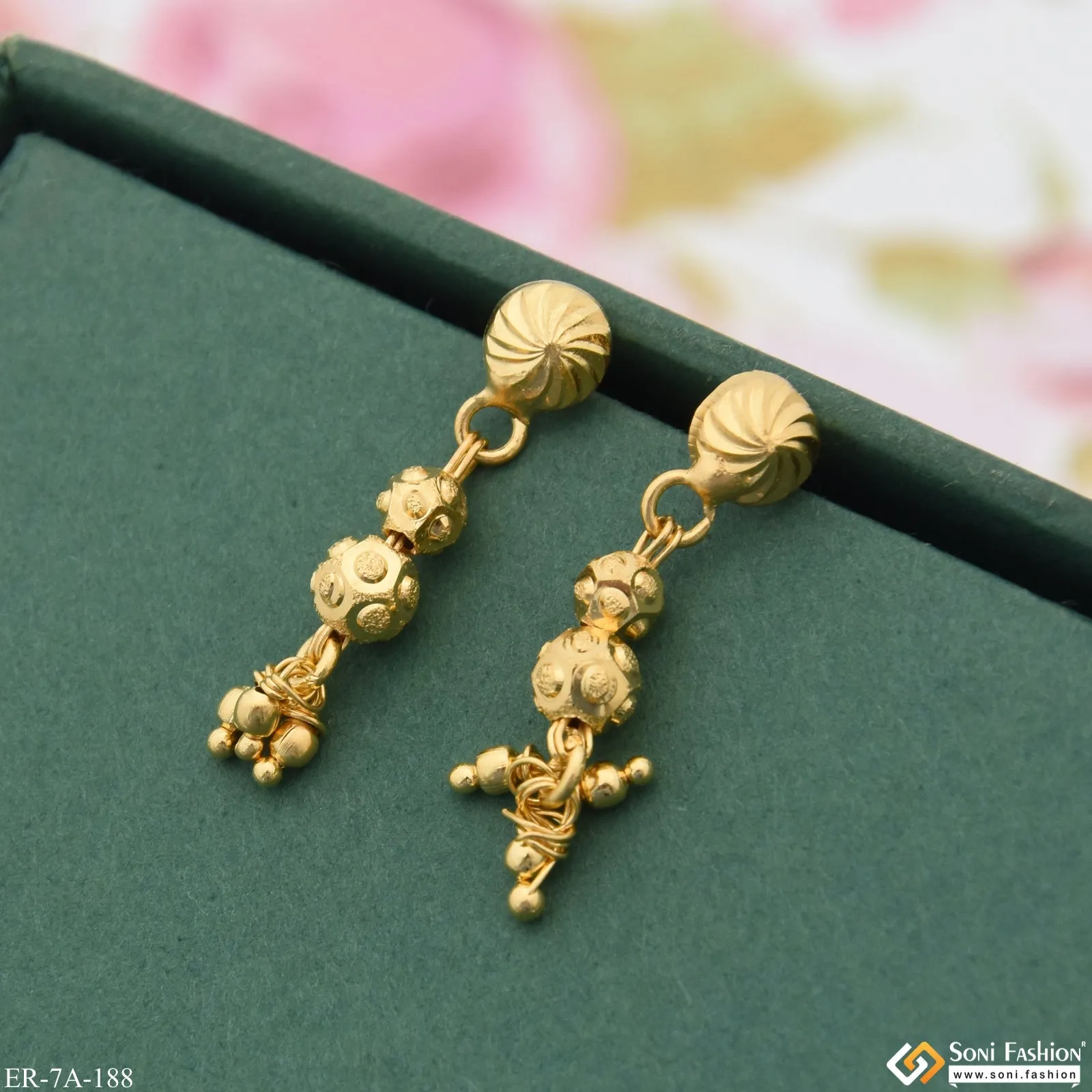 1 Gram Gold Plated Chic Design New Style Earrings for Ladies - Style A188