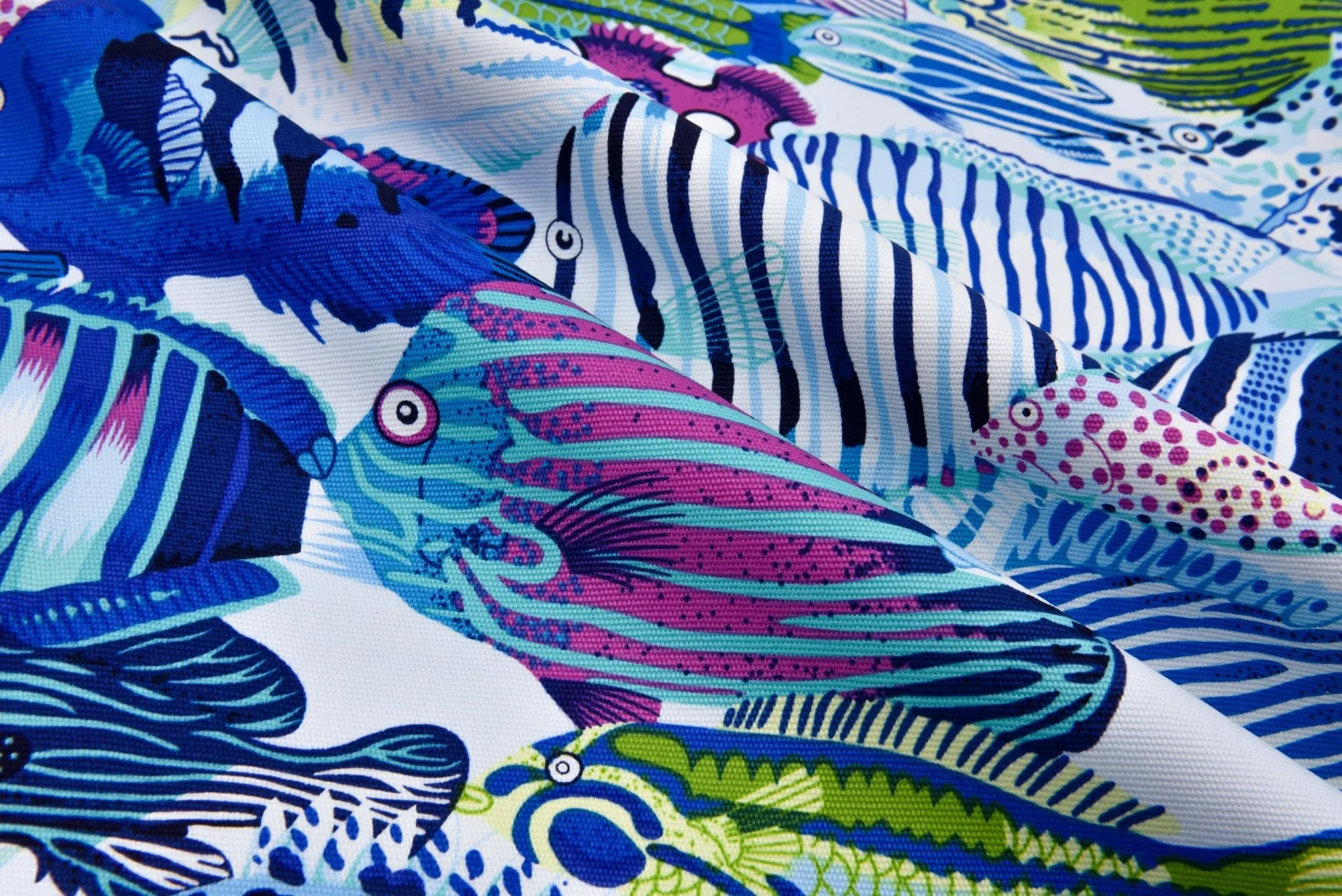 100% Cotton Half Panama Printed Fabric / Canvas printed Fabric / Aquarium Digital Print  Fabric