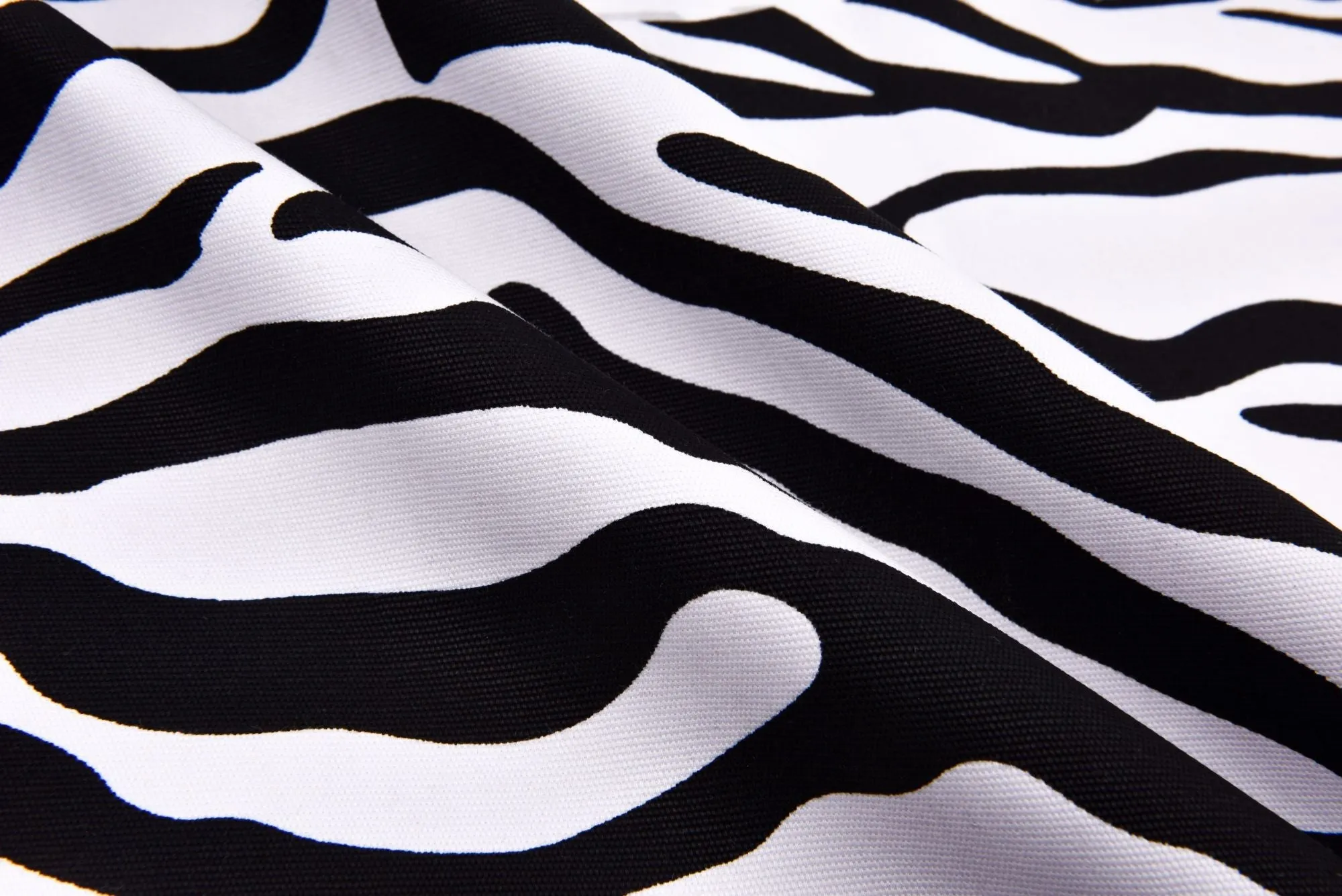 100% Cotton Half Panama Printed Fabric / Canvas printed Fabric / Black & White Zebra  Digital Print  Fabric