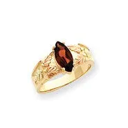 10k Tri-color Black Hills Gold Womens Garnet Ring