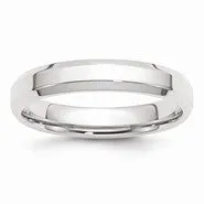 10k White Gold 4mm Bevel Edge Comfort Fit Wedding Band Ring