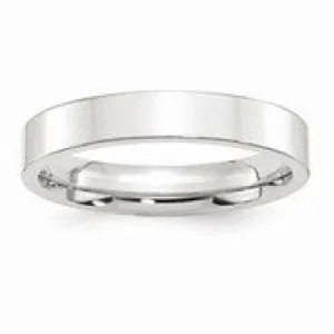 10k White Gold 4mm Standard Flat Comfort Fit Wedding Band Ring