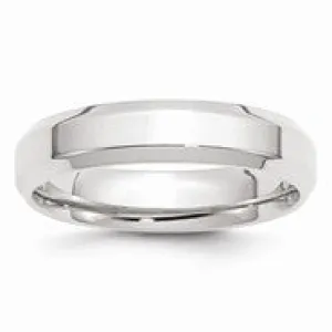 10k White Gold 5mm Bevel Edge Comfort Fit Wedding Band Ring