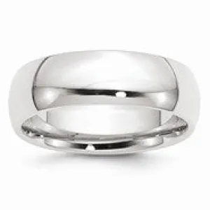 10k White Gold 7mm Standard Comfort Fit Wedding Band Ring