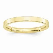 10k Yellow Gold 2.5mm Standard Flat Comfort Fit Wedding Band Ring