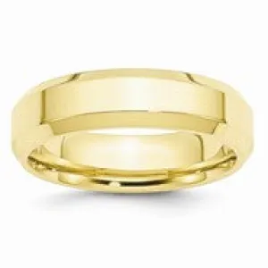 10k Yellow Gold 6mm Bevel Edge Comfort Fit Wedding Band Ring