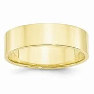 10k Yellow Gold 6mm Lightweight Flat Wedding Band Ring