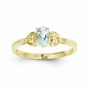 10k Yellow Gold Aquamarine Diamond Ring