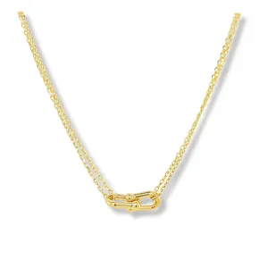 10K Yellow Gold Double Strand Link Necklace