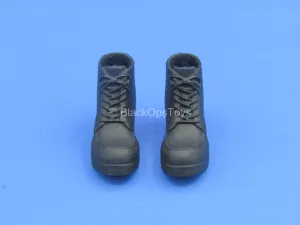 1/12 - Custom - Male Black Hiking Boots (Peg Type)