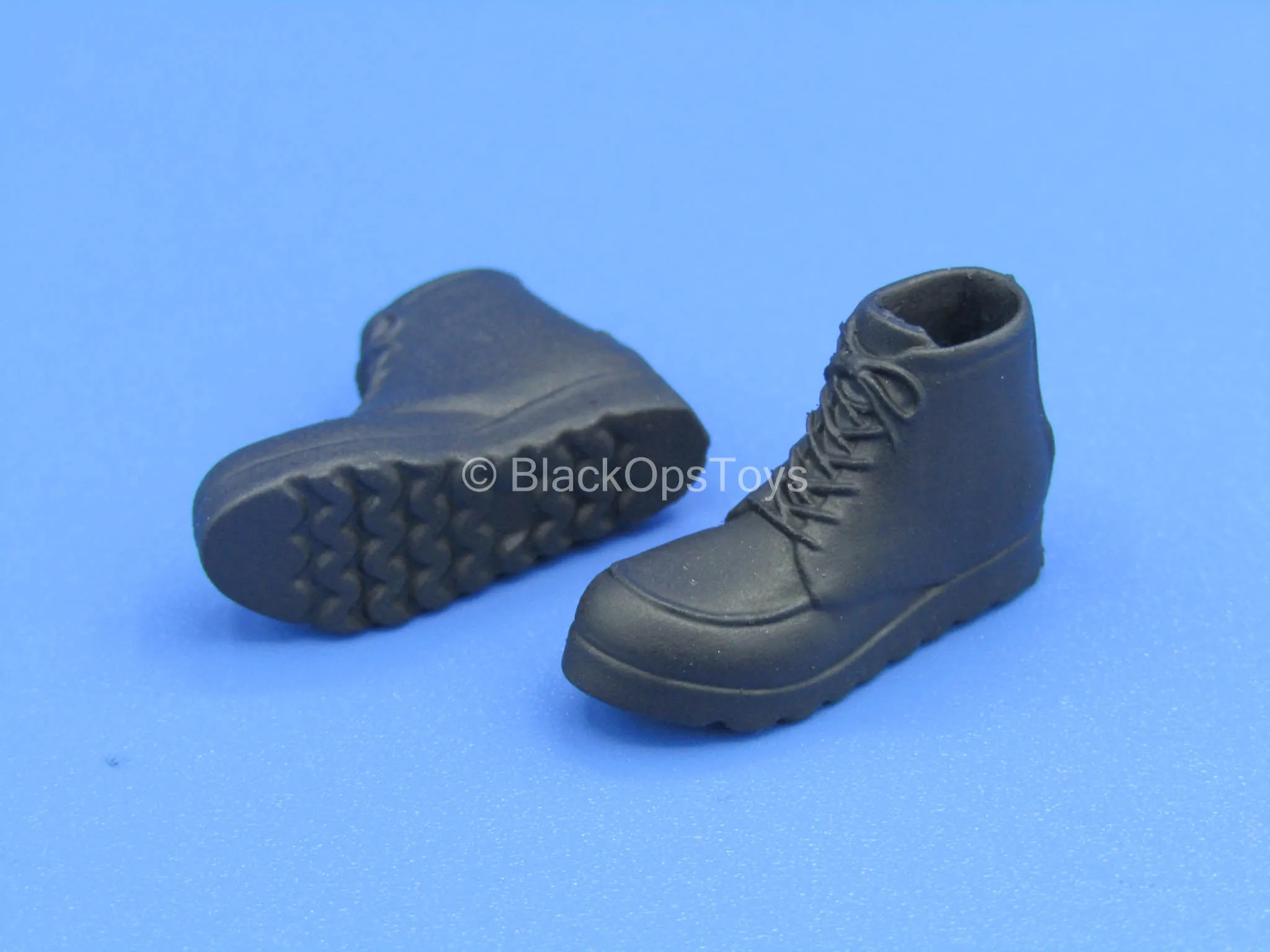 1/12 - Custom - Male Black Hiking Boots (Peg Type)