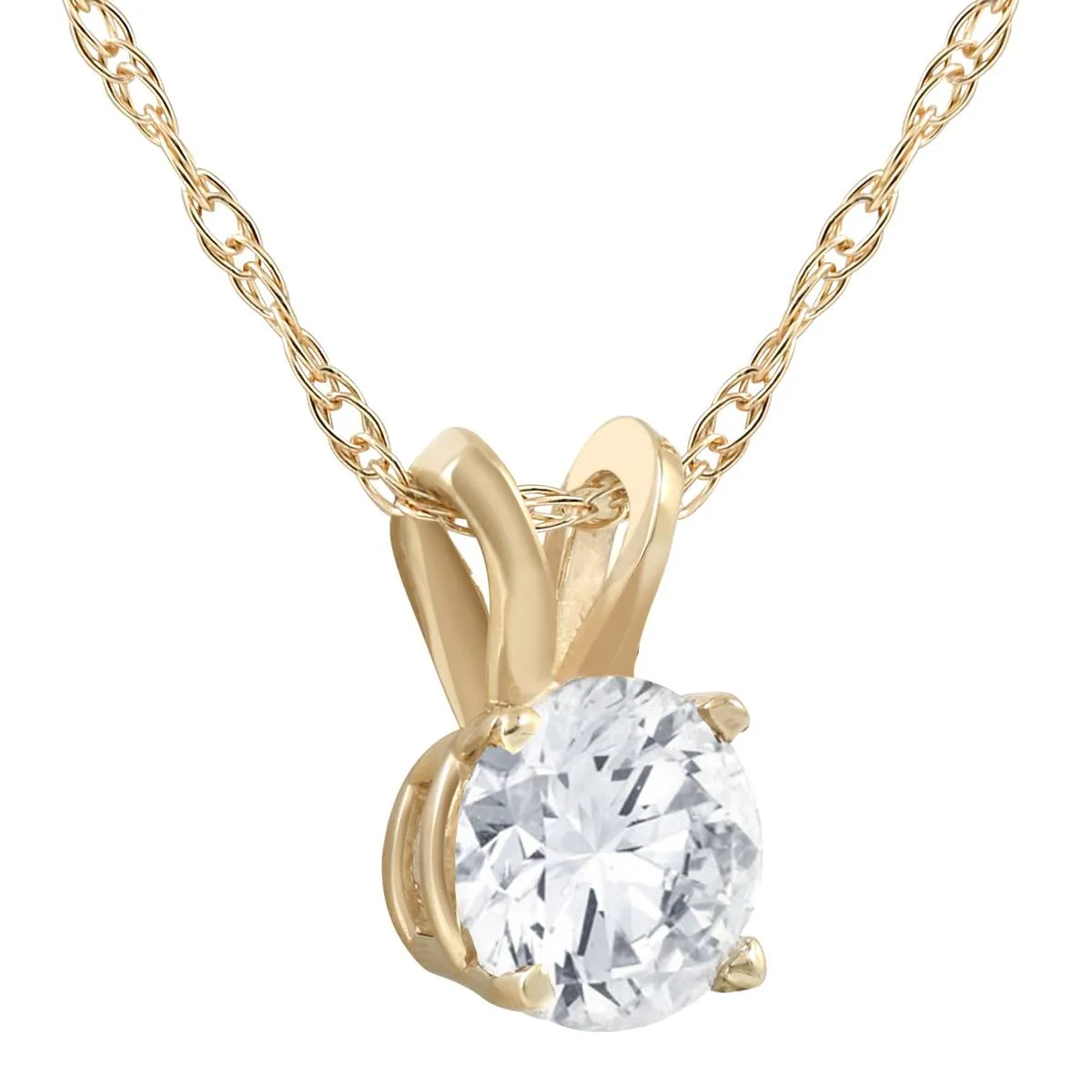 1/2 Ct Diamond Solitaire Pendant Necklace in 14k White Or Yellow Gold