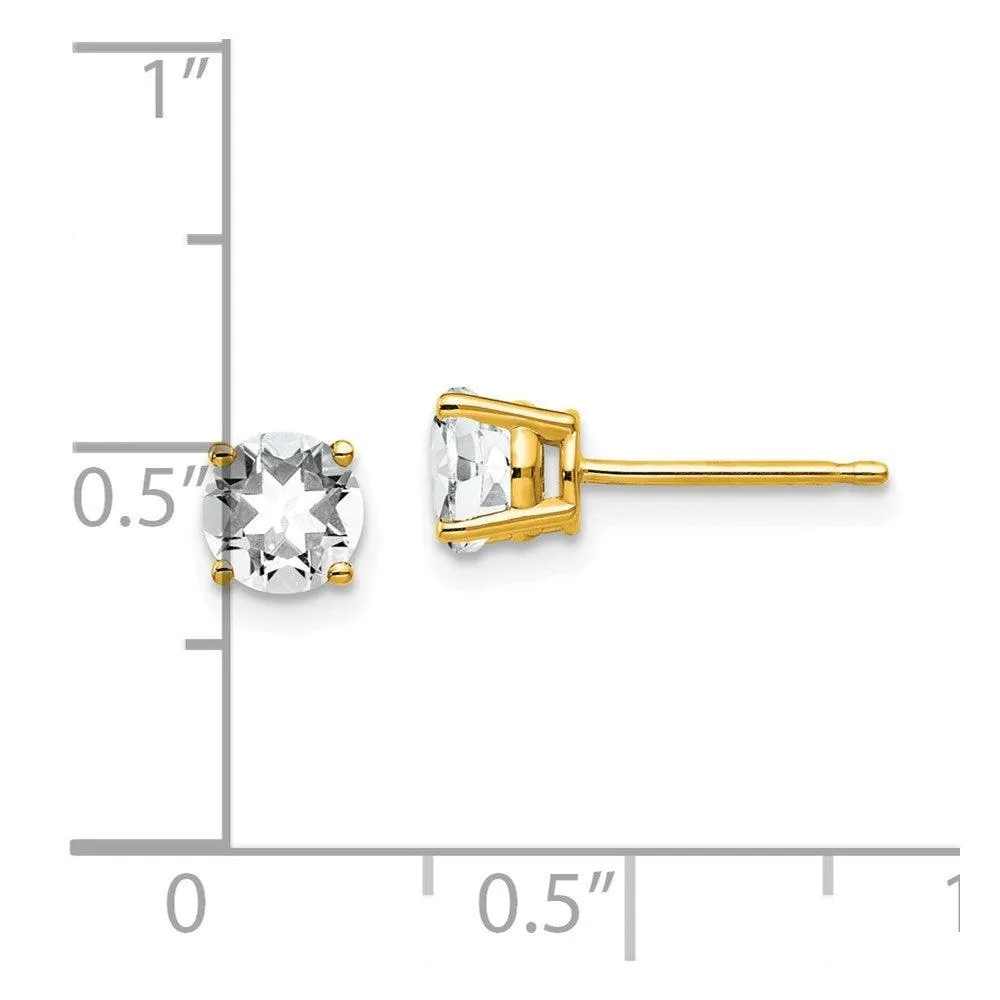 14k 5mm Cubic Zirconia Earrings