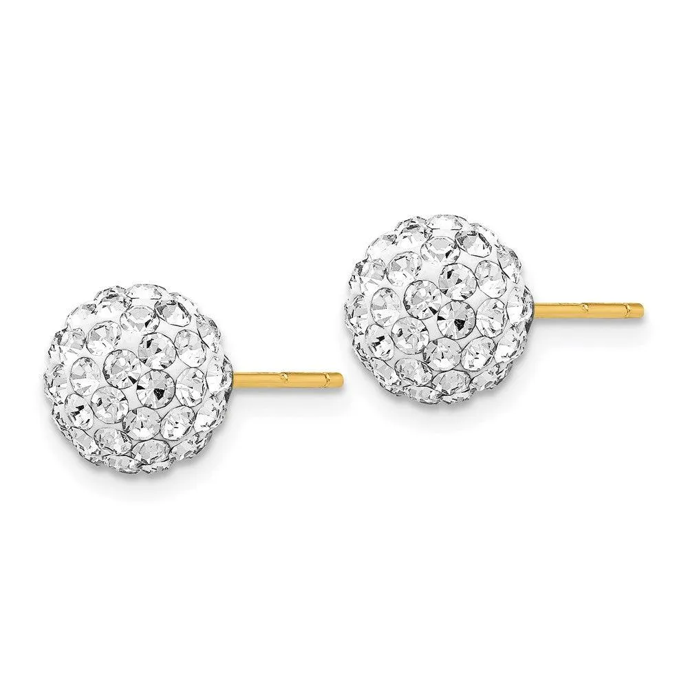 14k Crystal 8mm Post Earrings