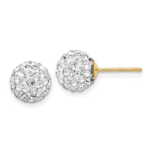 14k Crystal 8mm Post Earrings