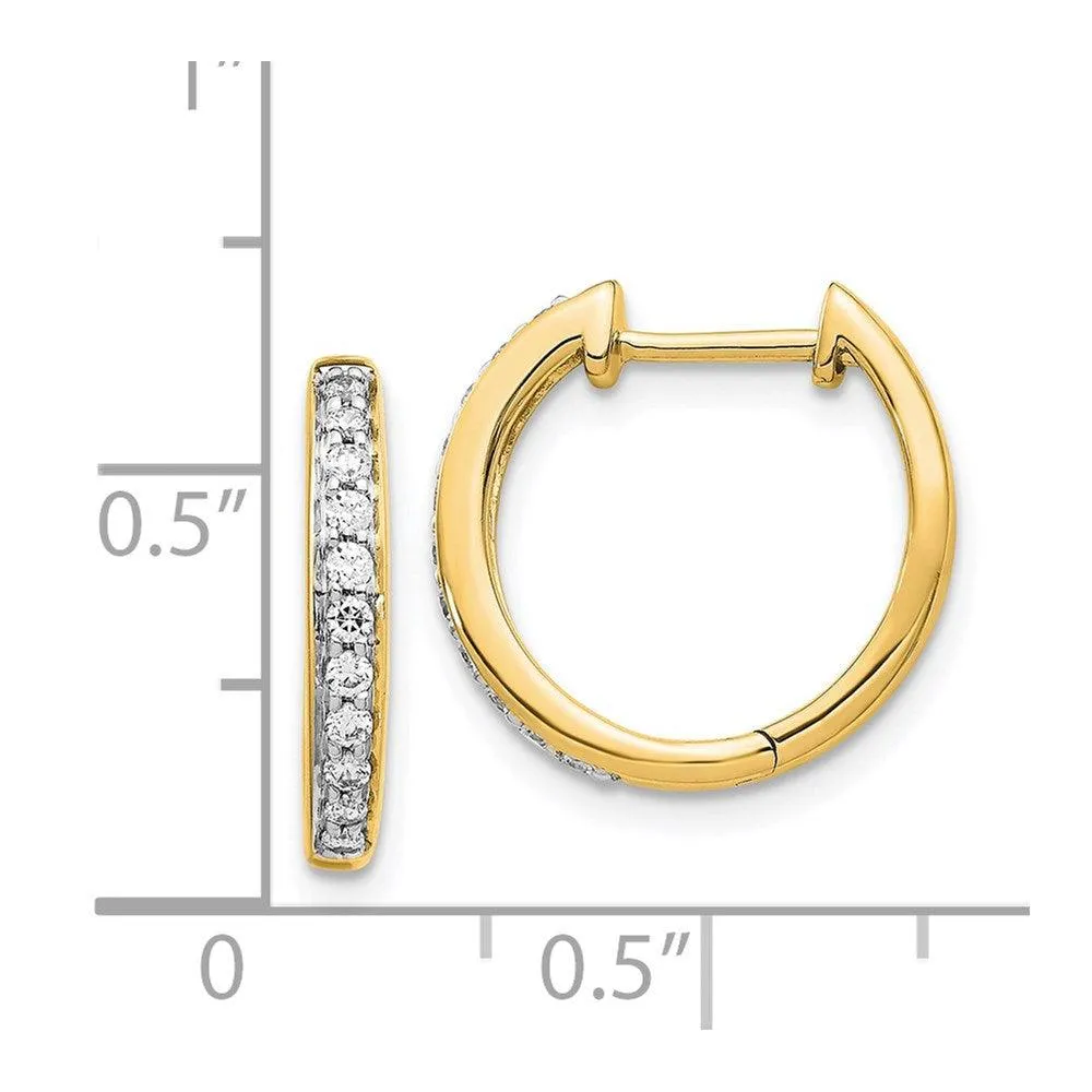 14k Diamond Complete Hinged Hoop Earrings