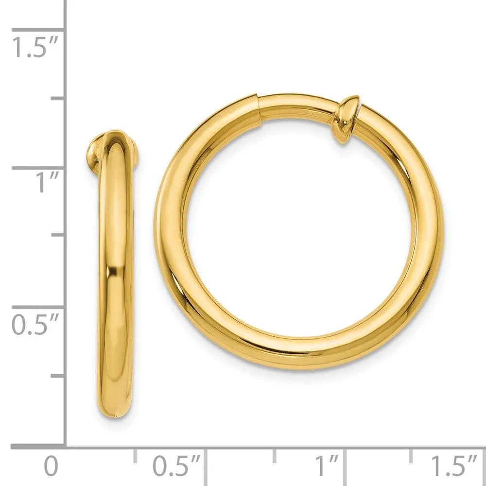 14k Non-Pierced Hoop Earrings