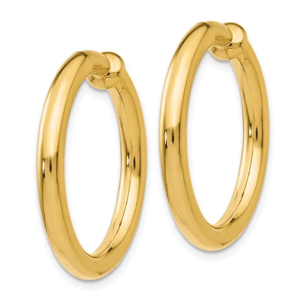 14k Non-Pierced Hoop Earrings