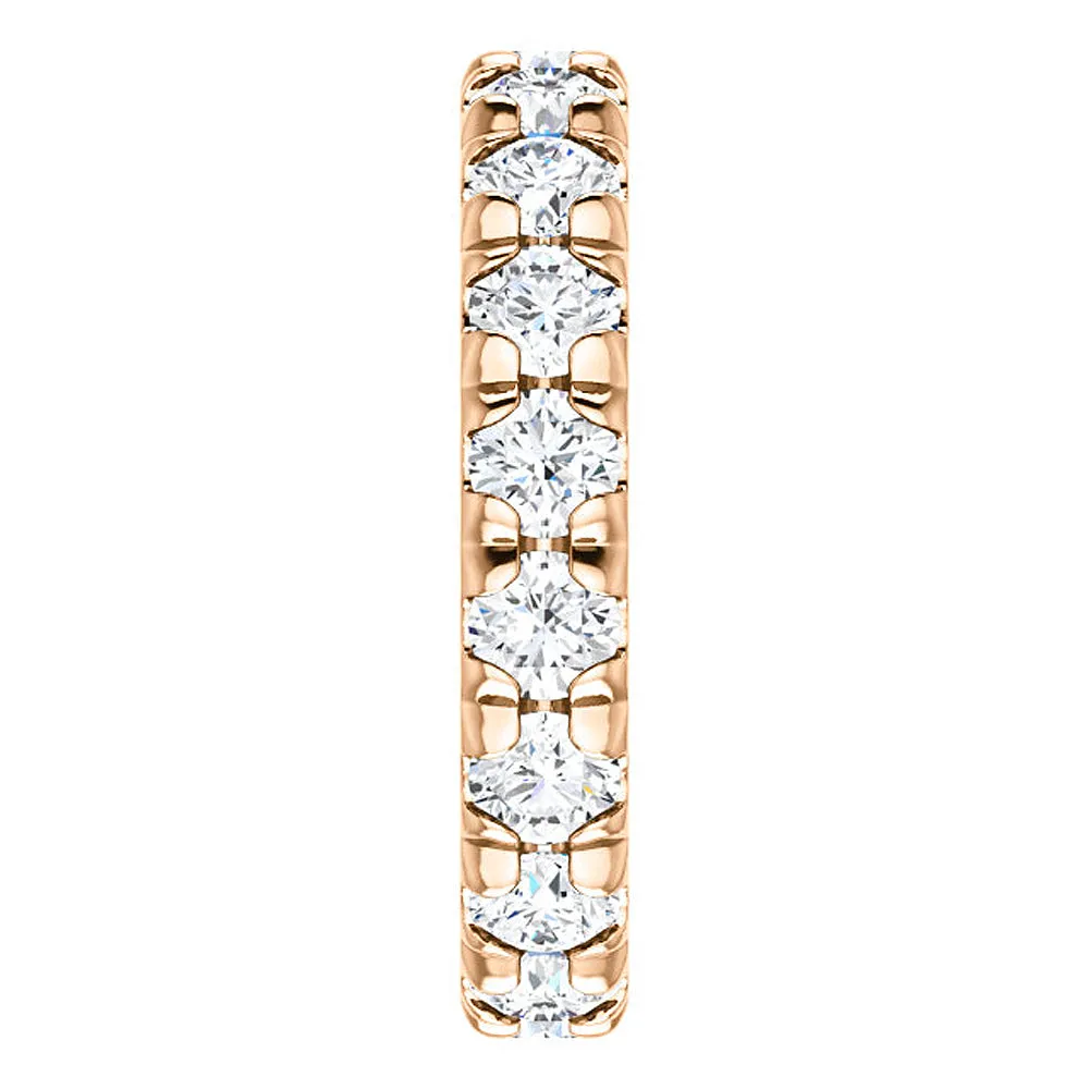 2 Cttw Diamond Eternity Ring Split Prong Women's Wedding Band 14k Rose Gold