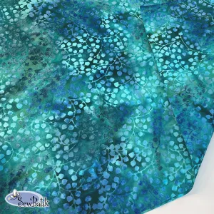 57" Batik Canvas (8.6 oz) - Gardenista Vine - Ocean Teal