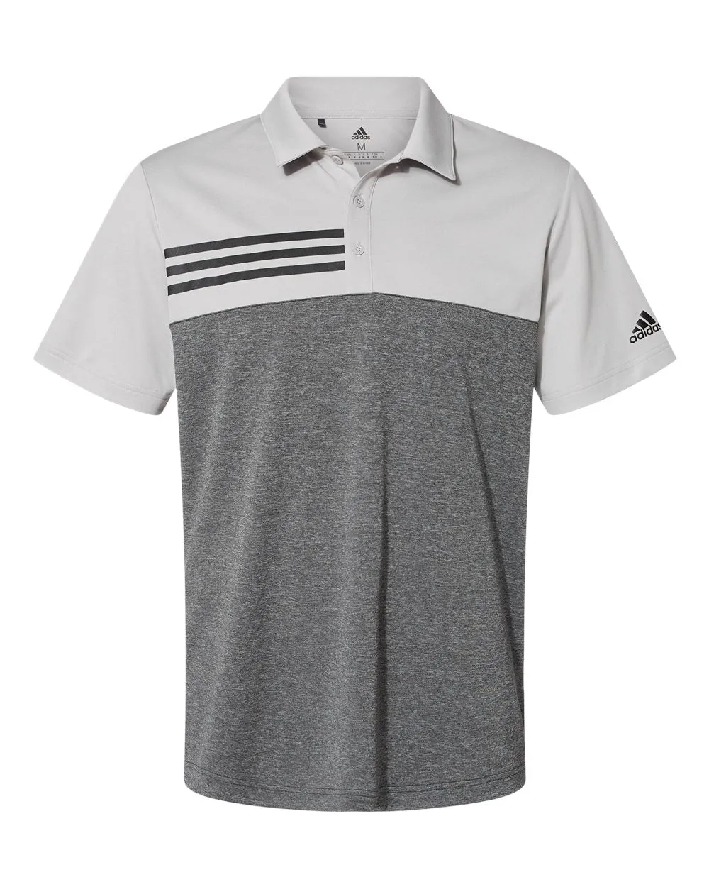 Adidas Heathered Colorblocked 3-Stripes Polo A508