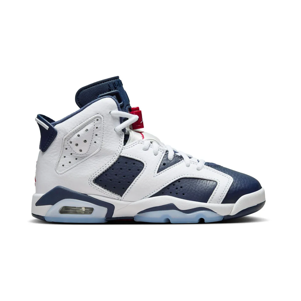 Air Jordan 6 Retro White and Midnight Navy Big Kids' Shoes