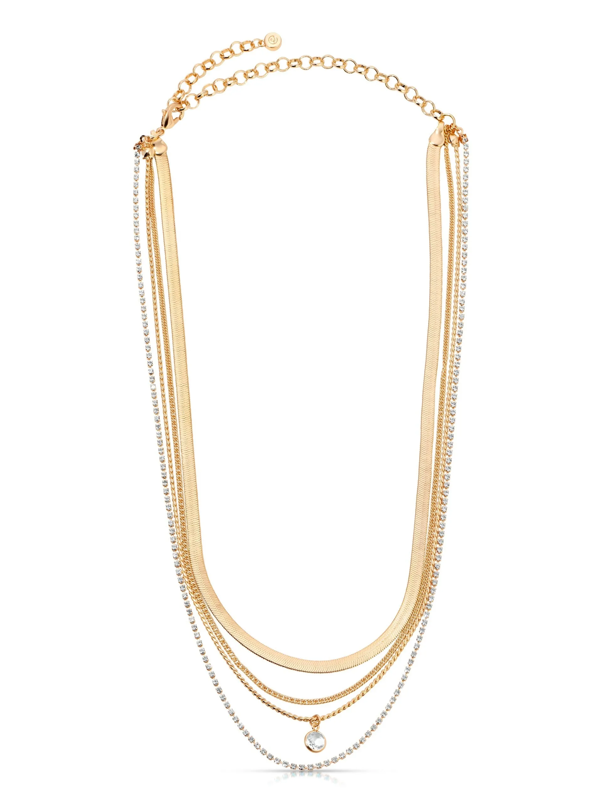 All the Chains Aqua Layered Necklace