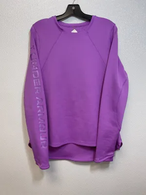 Athletic Top Long Sleeve Collar By Under Armour In Lavender, Size: L