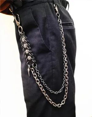 Badass Hip Hop Mens Metal Double Layer Wallet Chain Key Chain Pants Chain For Men