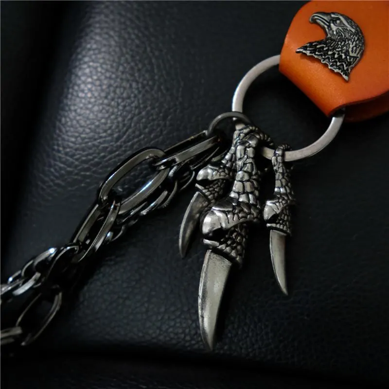 Badass Mens Eagle Double Key Long Biker Pants Chain Wallet Chain For Men