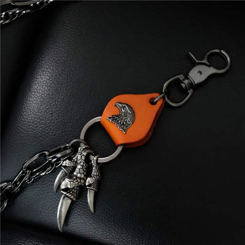 Badass Mens Eagle Double Key Long Biker Pants Chain Wallet Chain For Men