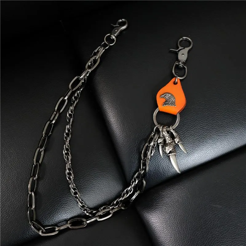 Badass Mens Eagle Double Key Long Biker Pants Chain Wallet Chain For Men