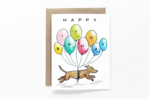 Balloons Dog Birthday Card