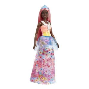 Barbie Dreamtopia Royal Doll With Light-Pink Hair Wearing Removable Skirt, Shoes & Headband