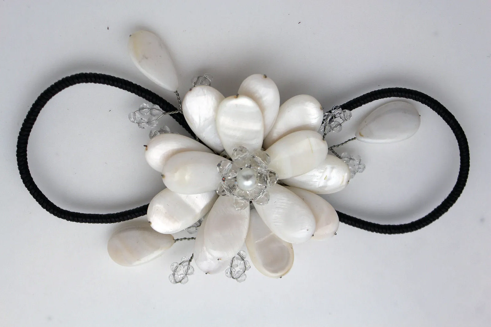 Beaded Stone Flower Bracelet Cuff