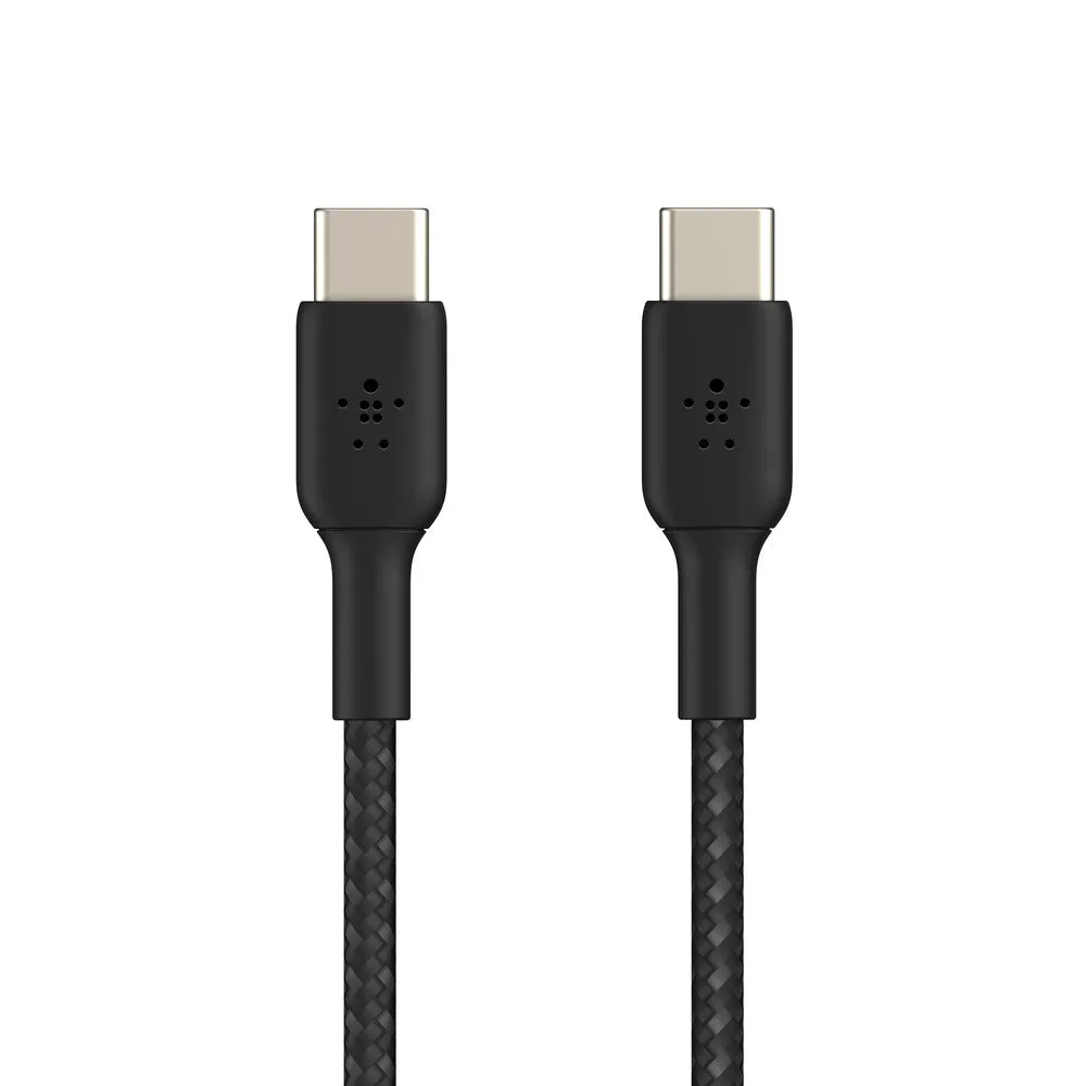 Belkin BoostCharge USB-C to USB-C Braided 1M Cable  Universally compatible - Black-Black