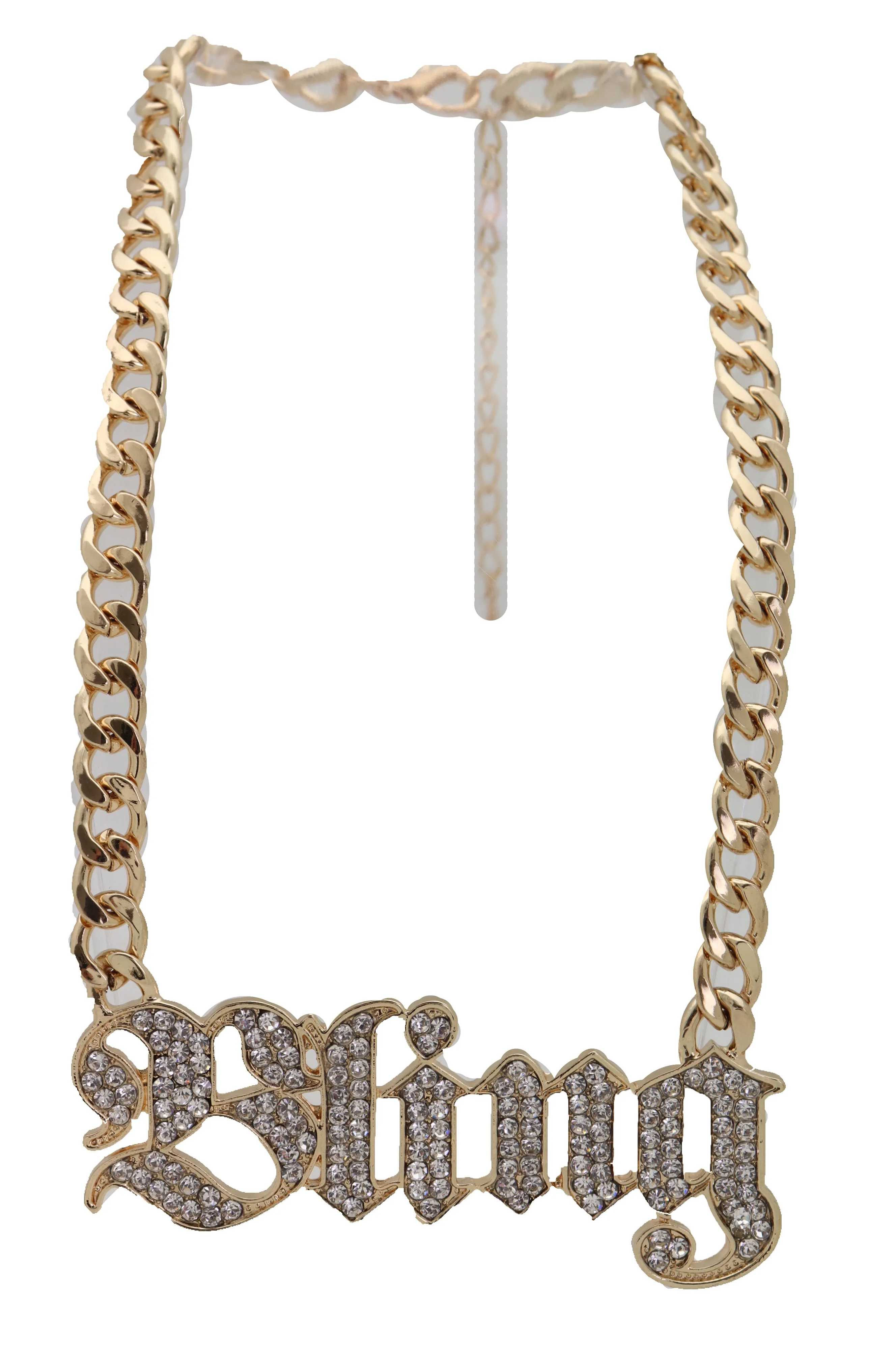 Big BLING Pendant Gold Chain Necklace