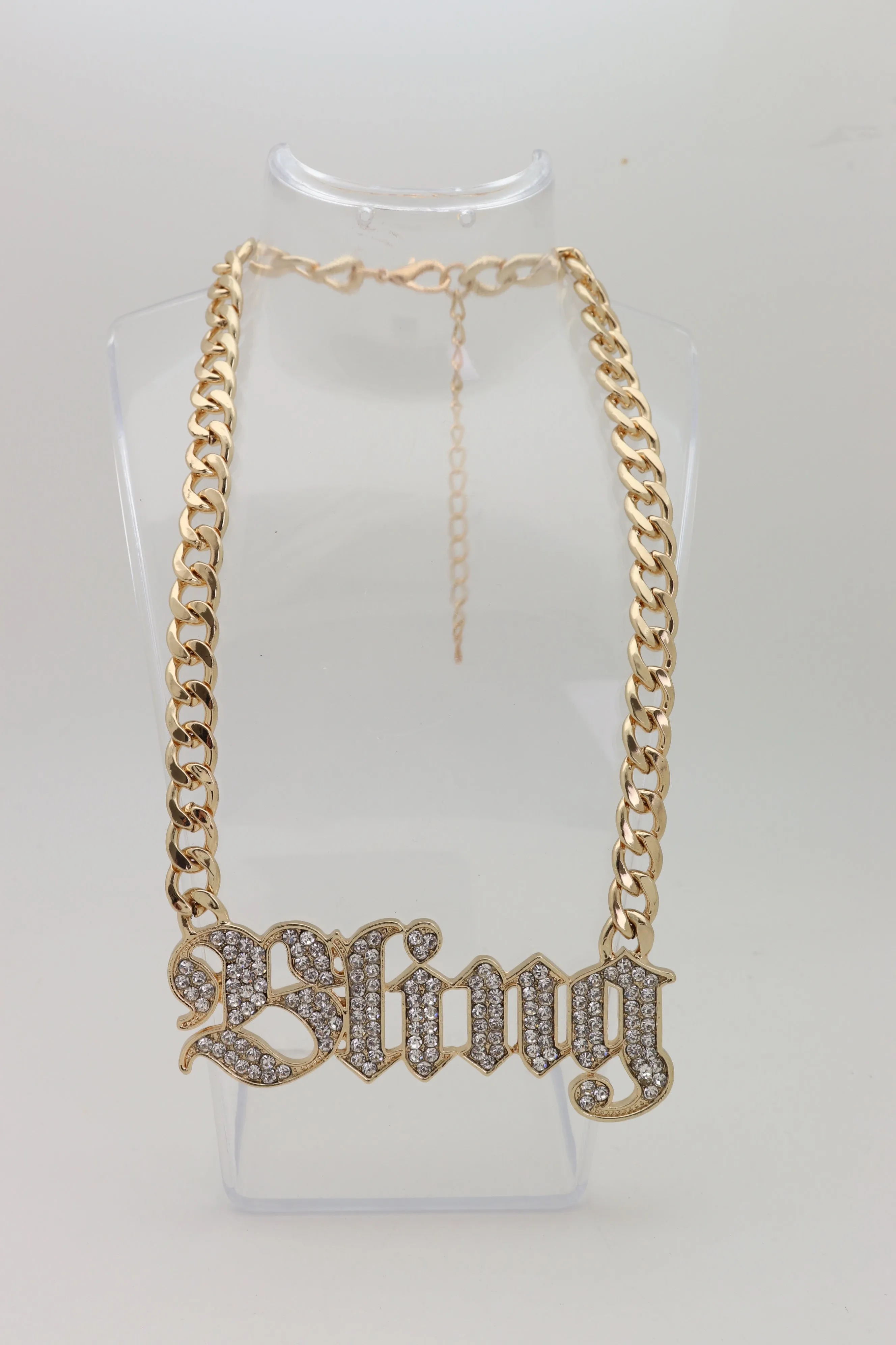 Big BLING Pendant Gold Chain Necklace