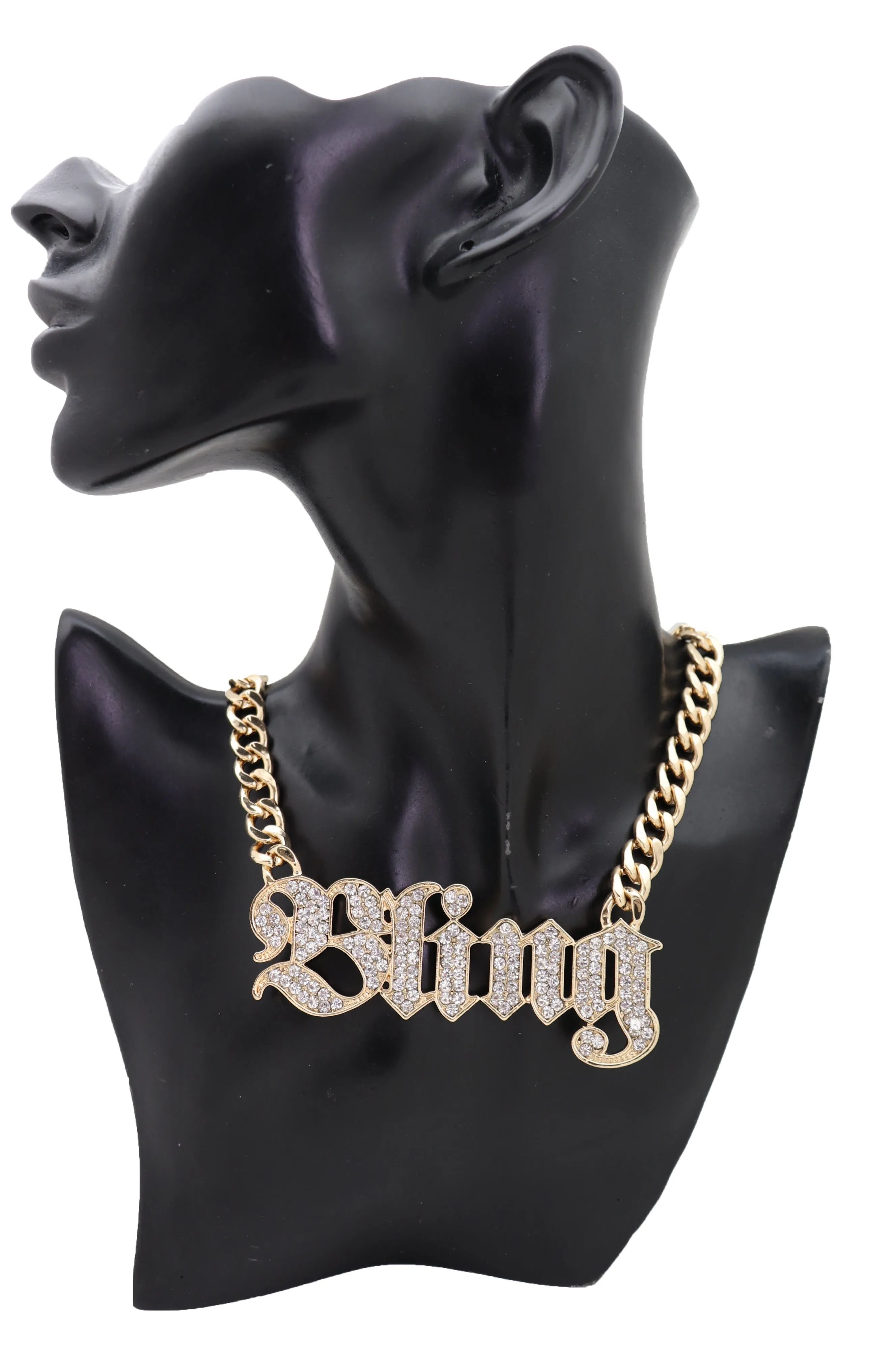 Big BLING Pendant Gold Chain Necklace