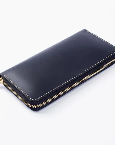 Black Coffee Womens Leather Zipper Long Wallet Phone Long Clutch Wallet for Women