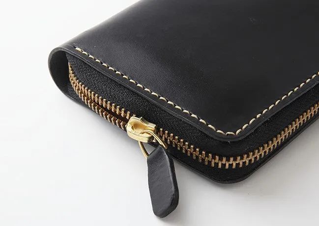 Black Coffee Womens Leather Zipper Long Wallet Phone Long Clutch Wallet for Women