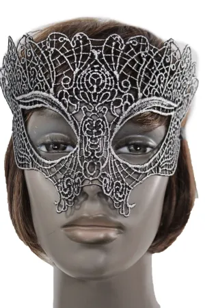 Black Fabric Half Face Eye Costume Mask Halloween Fun Party Women Men