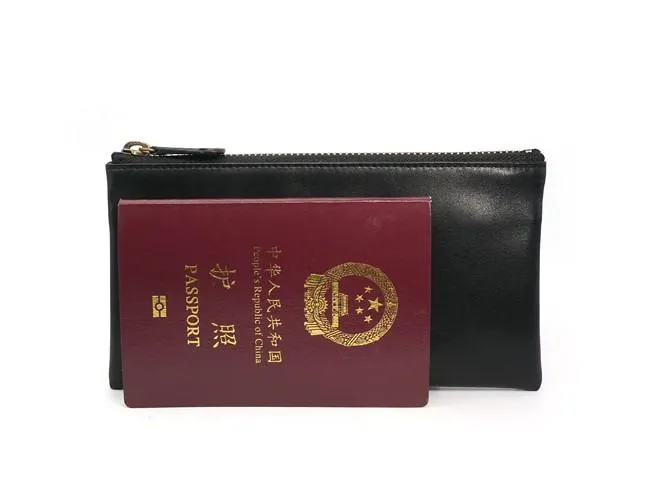 Black Mens Leather Zipper Slim Long Wallet Phone Long Wallet for Men