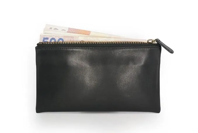 Black Mens Leather Zipper Slim Long Wallet Phone Long Wallet for Men