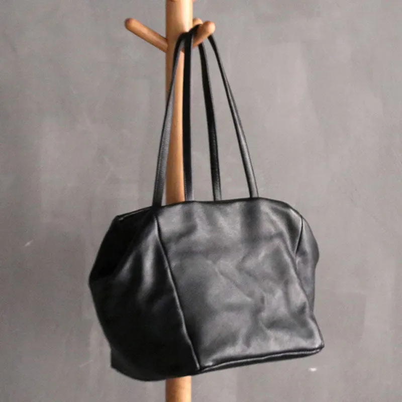 Black Soft LEATHER Large WOMENs Shoulder Bag Hobo Purses FOR WOMEN