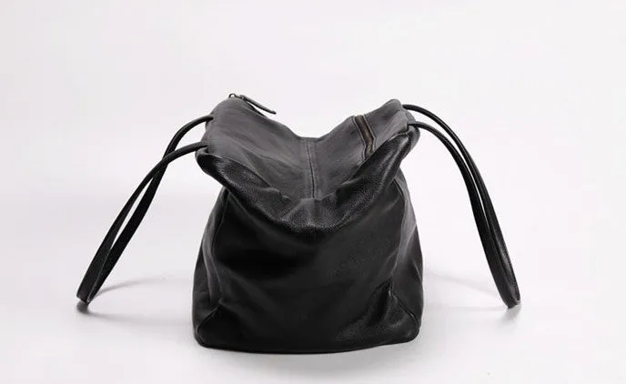 Black Soft LEATHER Large WOMENs Shoulder Bag Hobo Purses FOR WOMEN