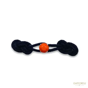 Black Toggles with Orange Rhinestone Closure H222 - Gafforelli Srl