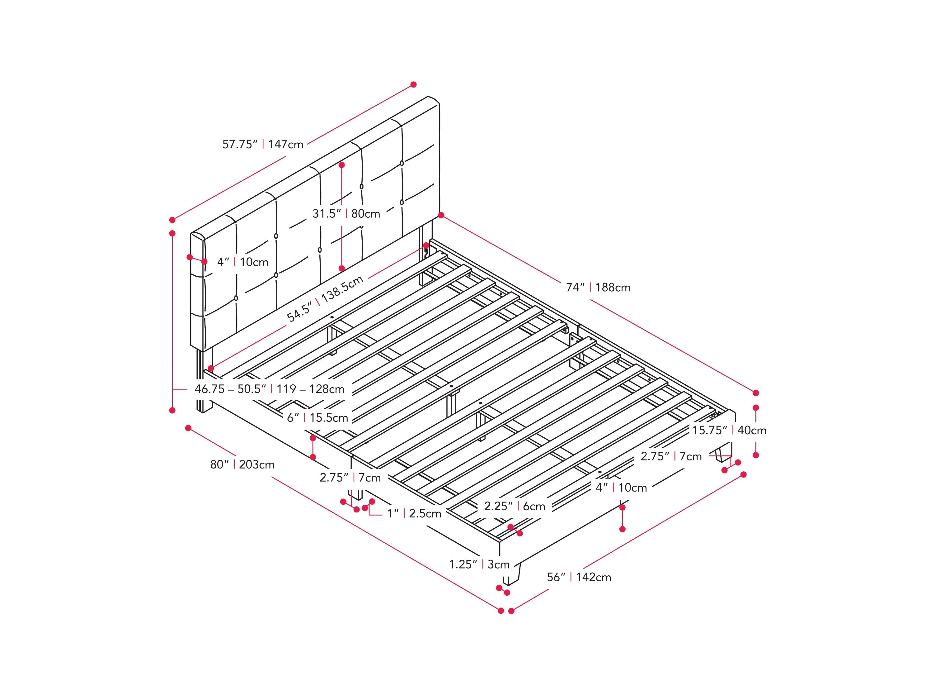 Blue Double/Full Panel Bed